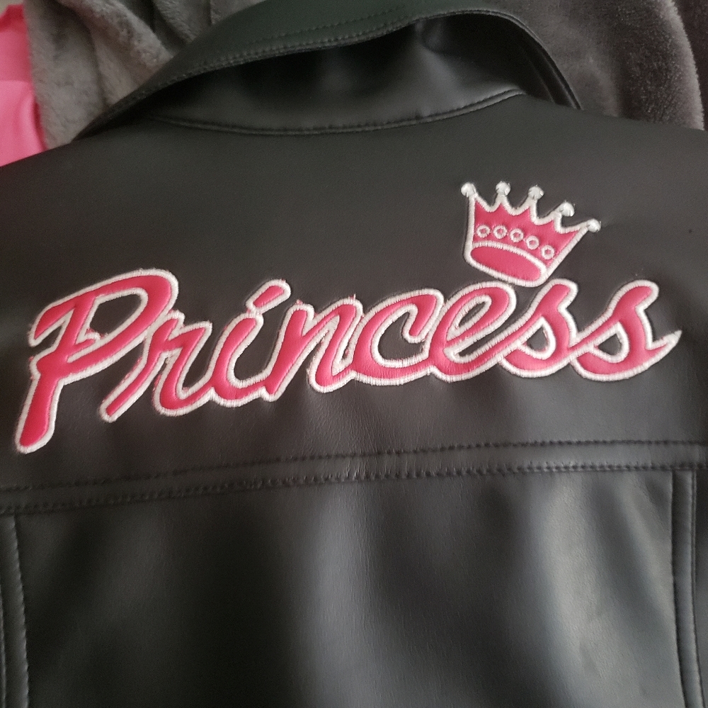 Faux leather princess jacket